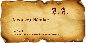 Novotny Nándor névjegykártya