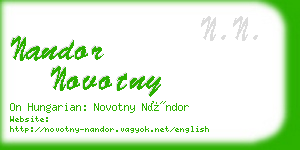 nandor novotny business card